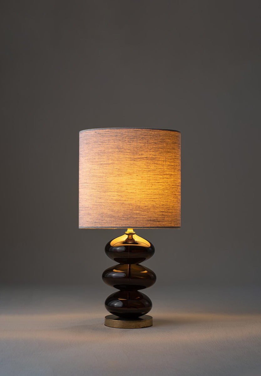 Inspired Cedar Round Base Small Table Lamp without Shade, Inline