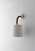 Dark Cane with Brass shown with 5.5" Downlight Fez Natural Linen and Cream Card lining