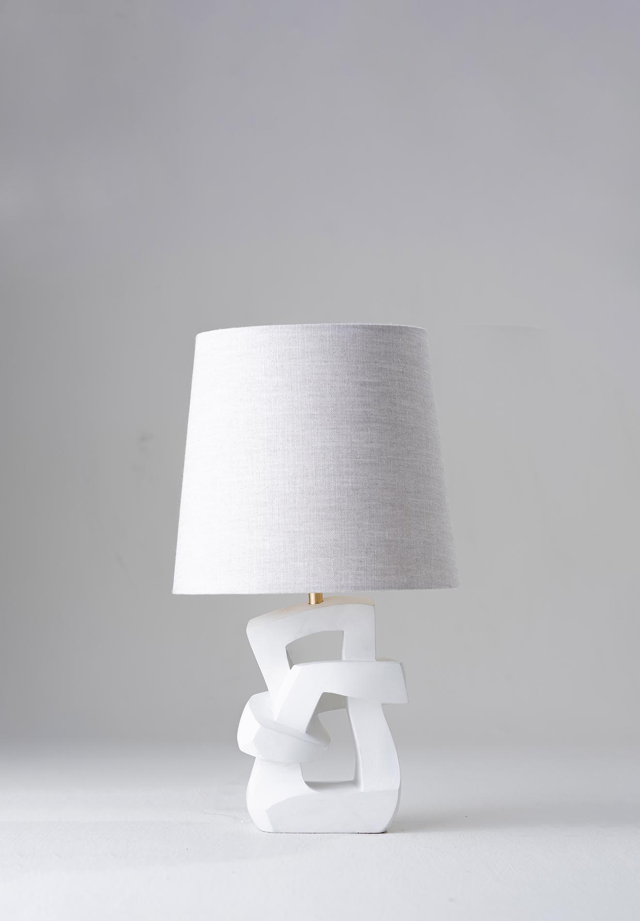 Plaster White shown with 10" Bongo in Natural Linen with Cream Card lining