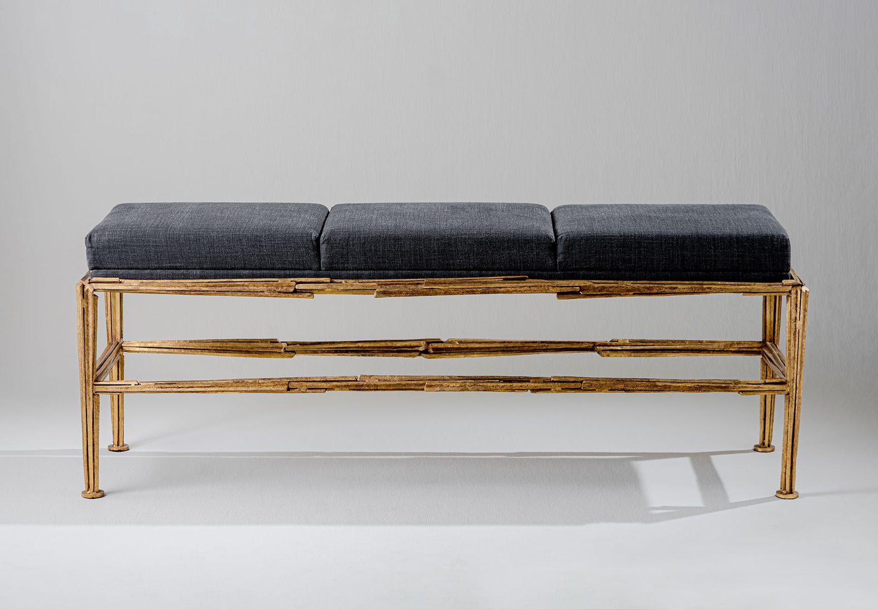 Gold with Carbon Linen Pillow Seat Pad