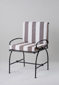 Black Brown with Upholstered Cushions in Perennials Go To Stripe | ECH03