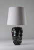 Charcoal with 16" Bongo in Natural Linen and Cream Card lining 