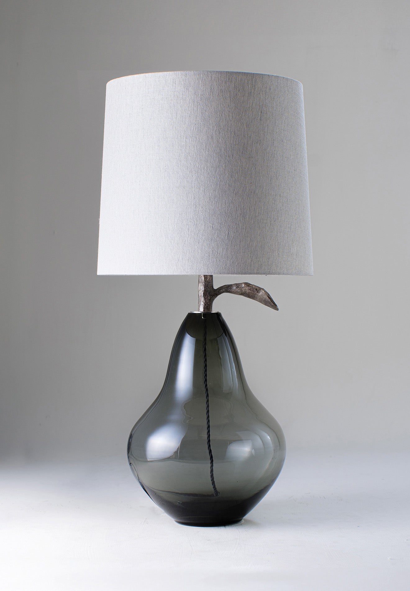 Charcoal with Very Decayed Silver shown with 17" Fez in Natural Linen with Cream Card lining