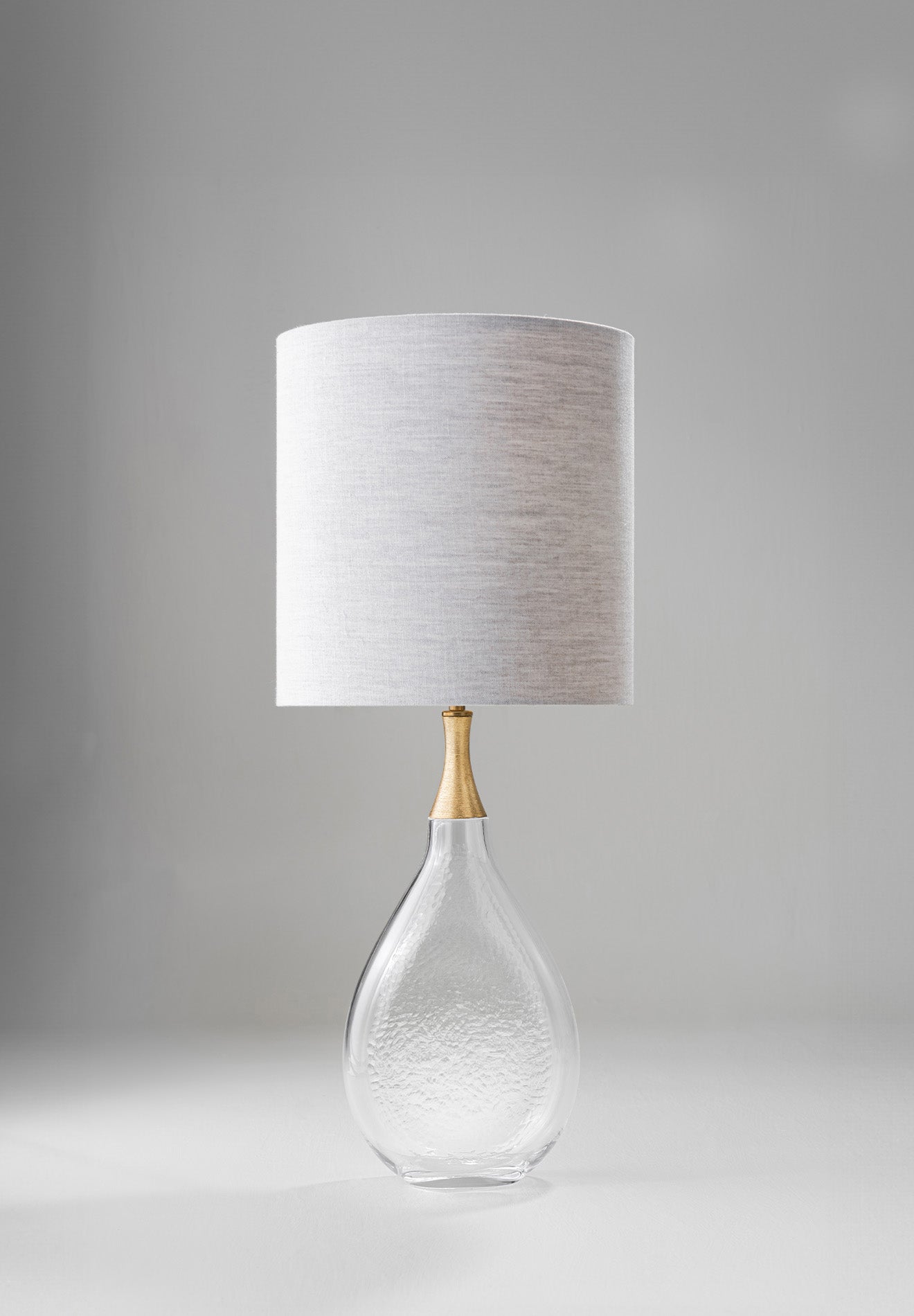 Clear shown with Gold Collar and 12" Top Hat in Natural Linen with Cream Card lining