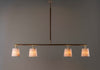 Dark Cane and Brass with 7" Downlight Bongo in Natural Linen and Cream Card lining 