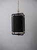 Black Cane and Antique Brass with 12" Holden Cylinder in Carbon Linen with Cream Card Lining 