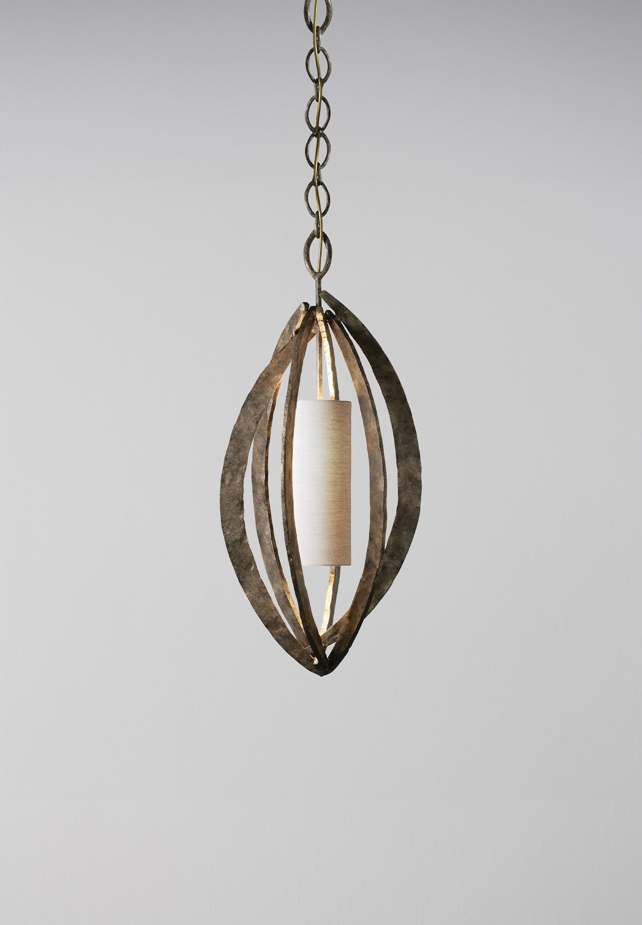 Burnt Silver shown with 4" Tall Cylinder in Putty Silk with Cream Card lining