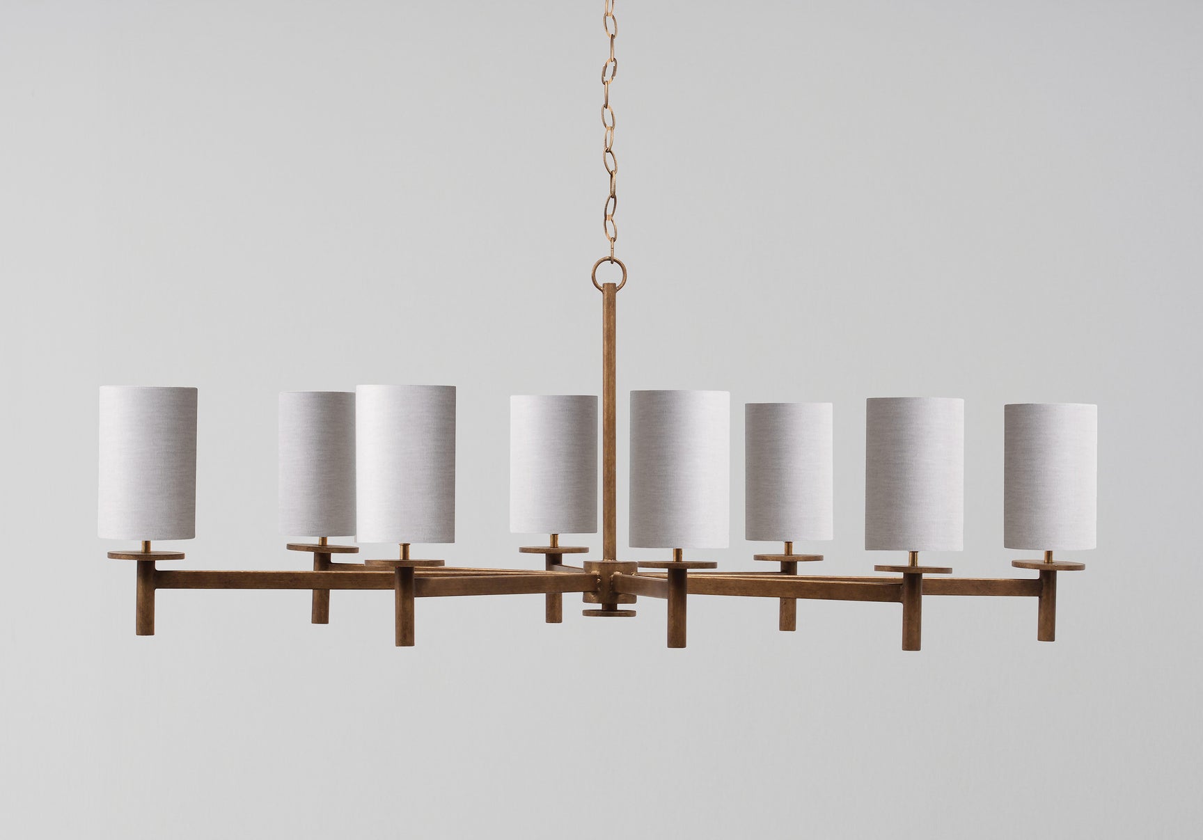 French Brass shown with 5" Cylinder in Warm Grey with Cream Card lining