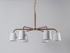 Dark Cane and Brass with 5.5" Downlight Fez in Natural Linen and Cream Card lining 