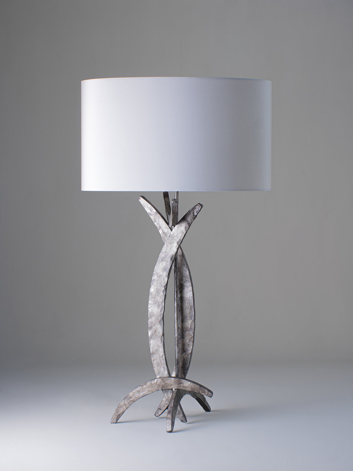 Burnt Silver shown with 18" Straight Oval in Ivory Silk with Cream Card lining