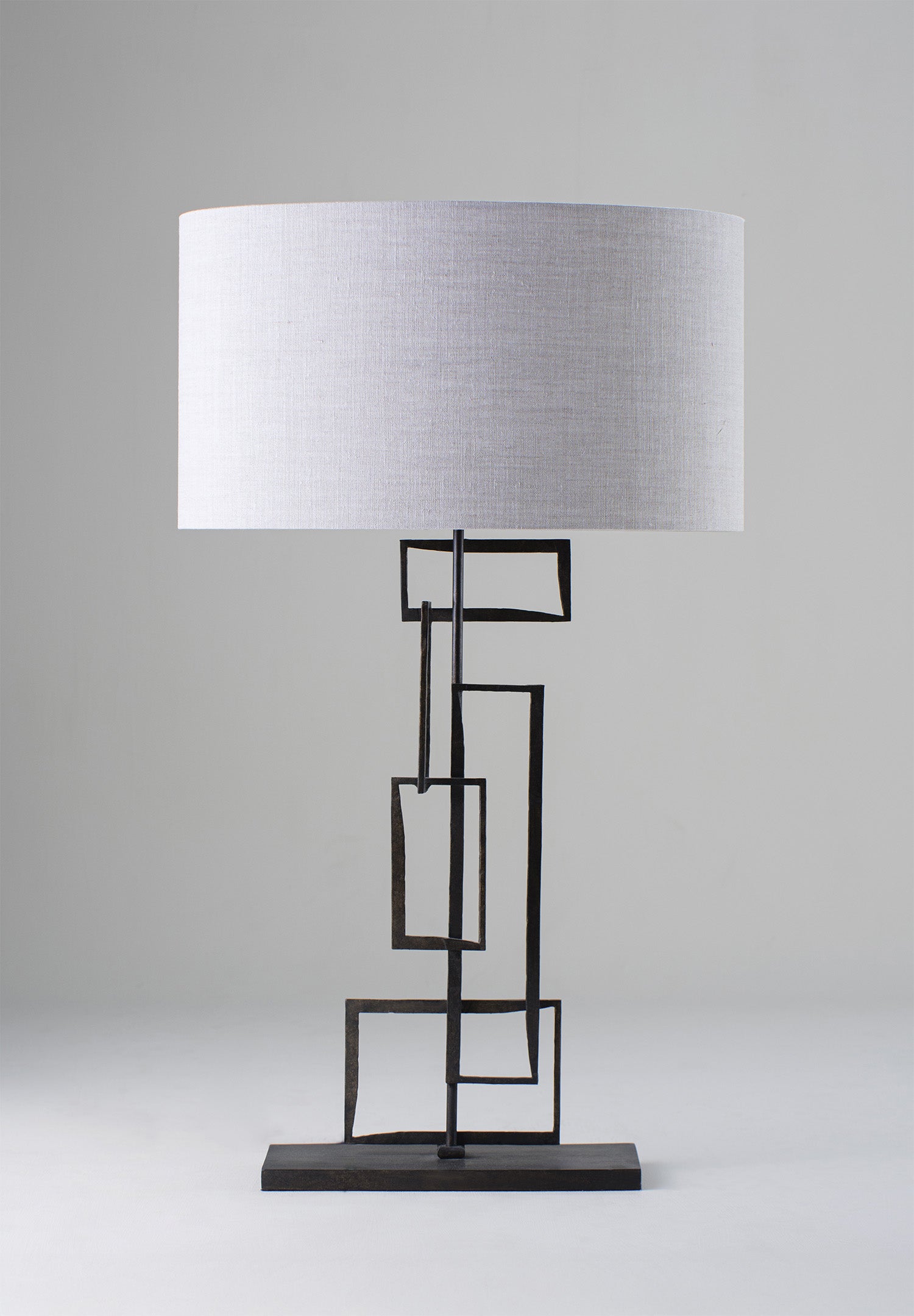 Bronzed shown with 20" Straight Oval in Natural Linen with Cream Card lining