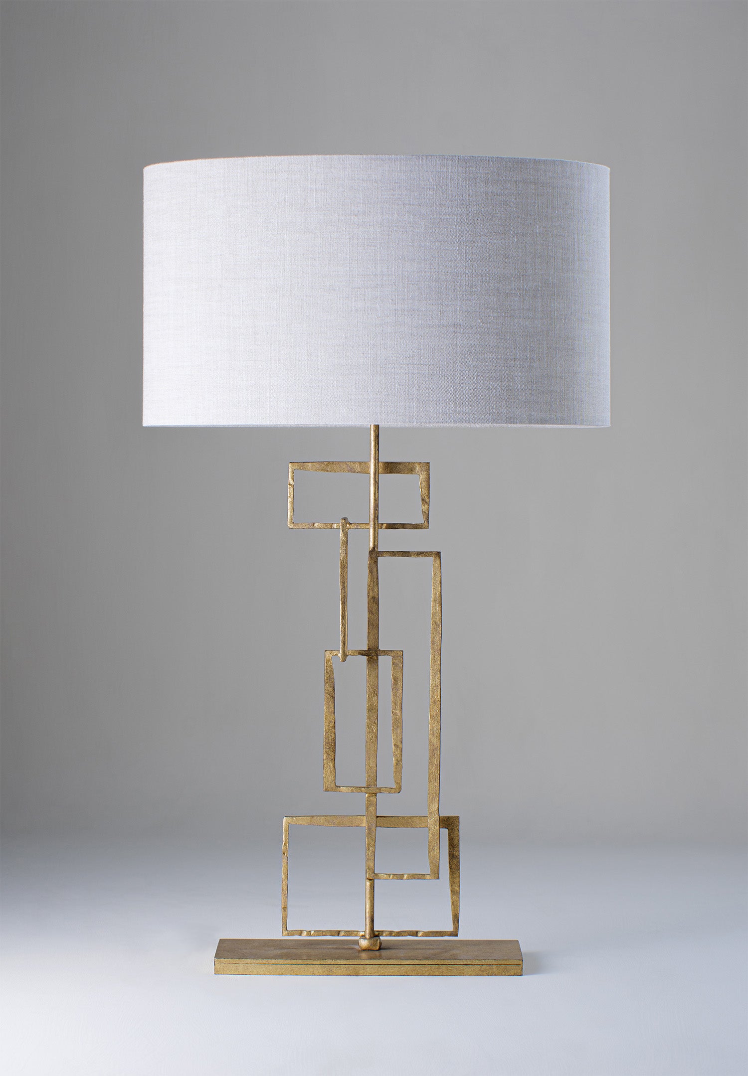 Decayed Gold shown with 20" Straight Oval in Natural Linen with Cream Card lining