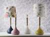 Porta Romana Spring 22 collection - Phoebe Lamps in Kingfisher, smoky pink, stone and dijon