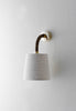Dark Cane with Brass shown with 5.5" Downlight Fez Natural Linen and Cream Card lining