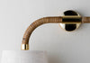 Dark Cane with Brass shown with 2 x 5.5" Downnlight Fez Natural Linen and Cream Card lining