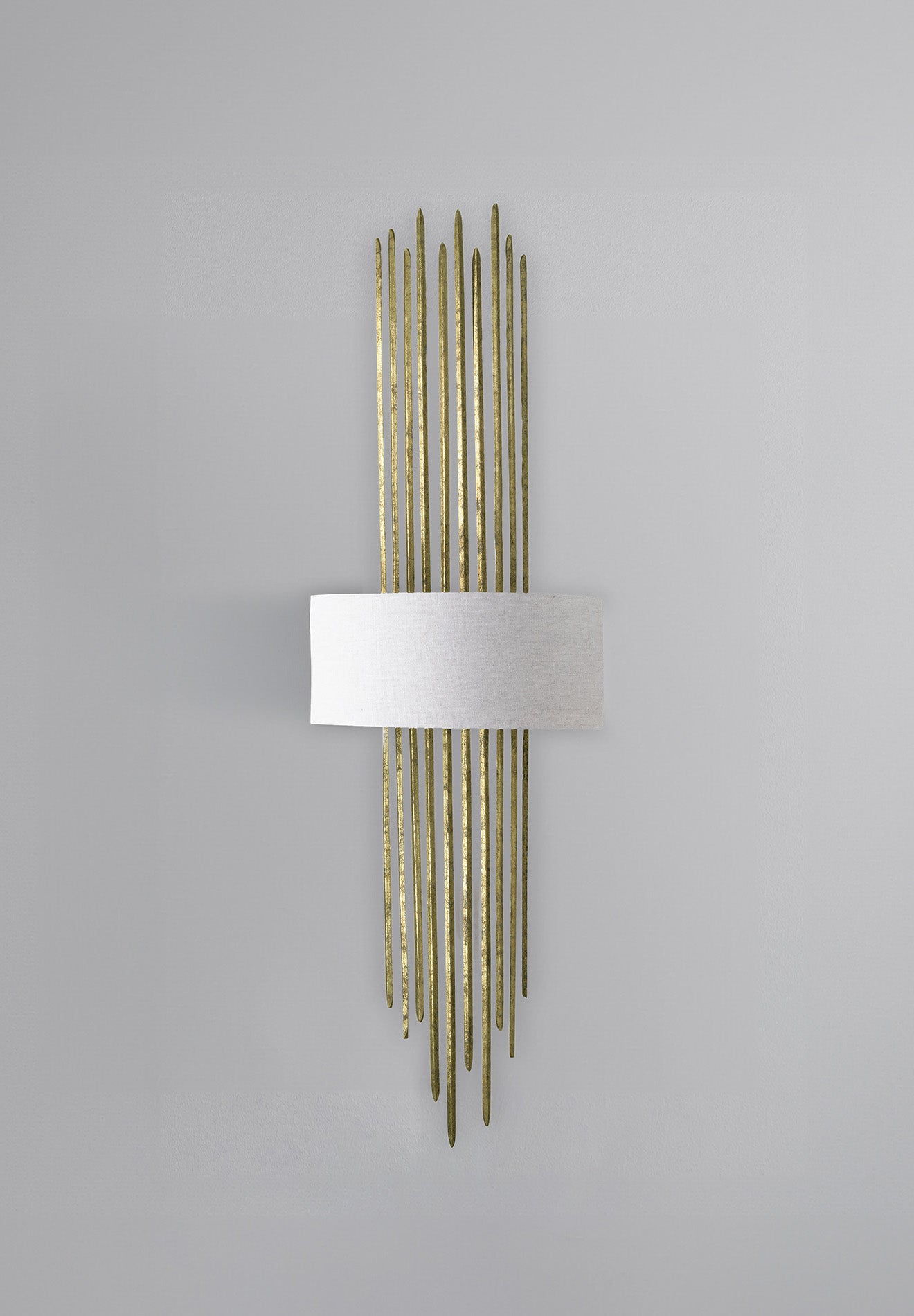 White Gold shown with 14" Caged Semi Cylinder in Natural Linen with Cream Card lining