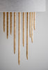 Gold with 10" Caged Semi Cylinder in Natural Linen with Cream Card Lining