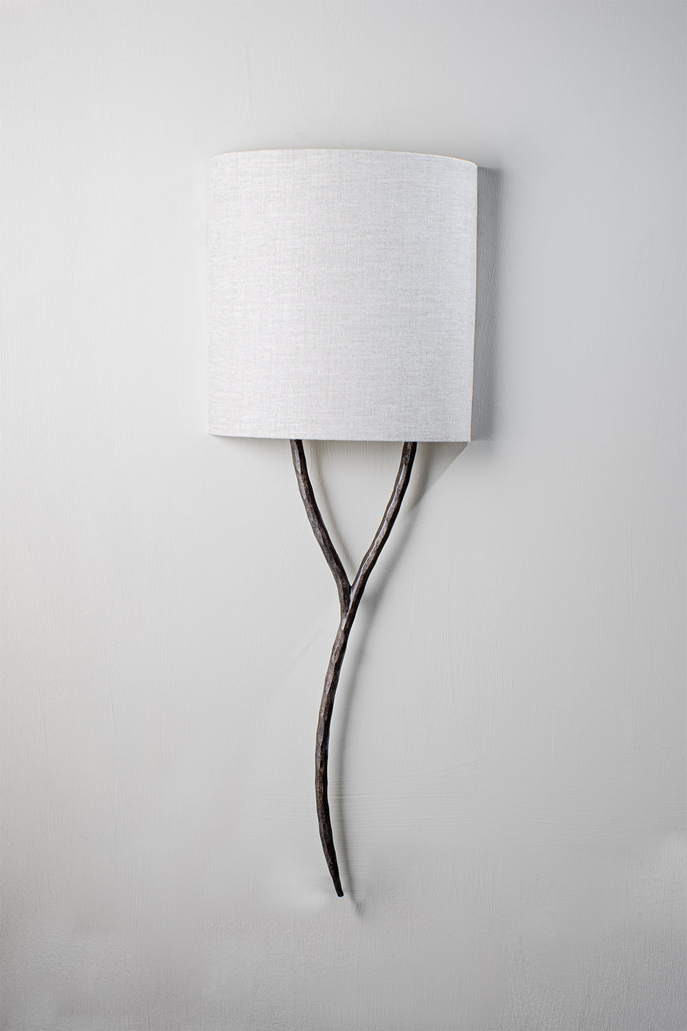 Burnt Silver shown with 12" Yves Semi Cylinder in Natural Linen with cream card lining | Right