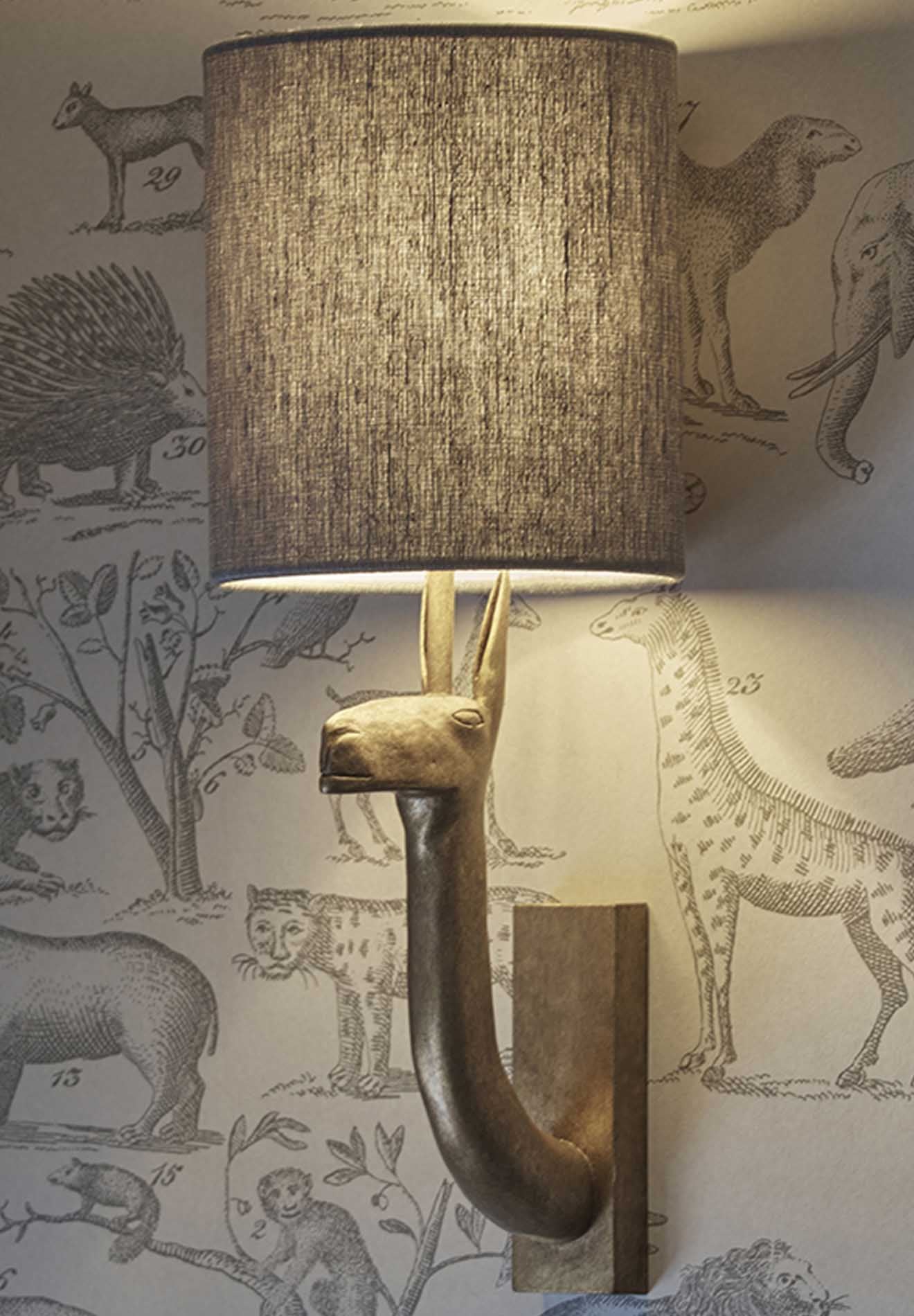 Porta Romana Llama wall light featured in Sophie Paterson Interiors, photography by Ray Main