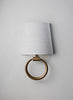 French Brass shown with 10" Open back Empire in Natural Linen with Cream Card lining