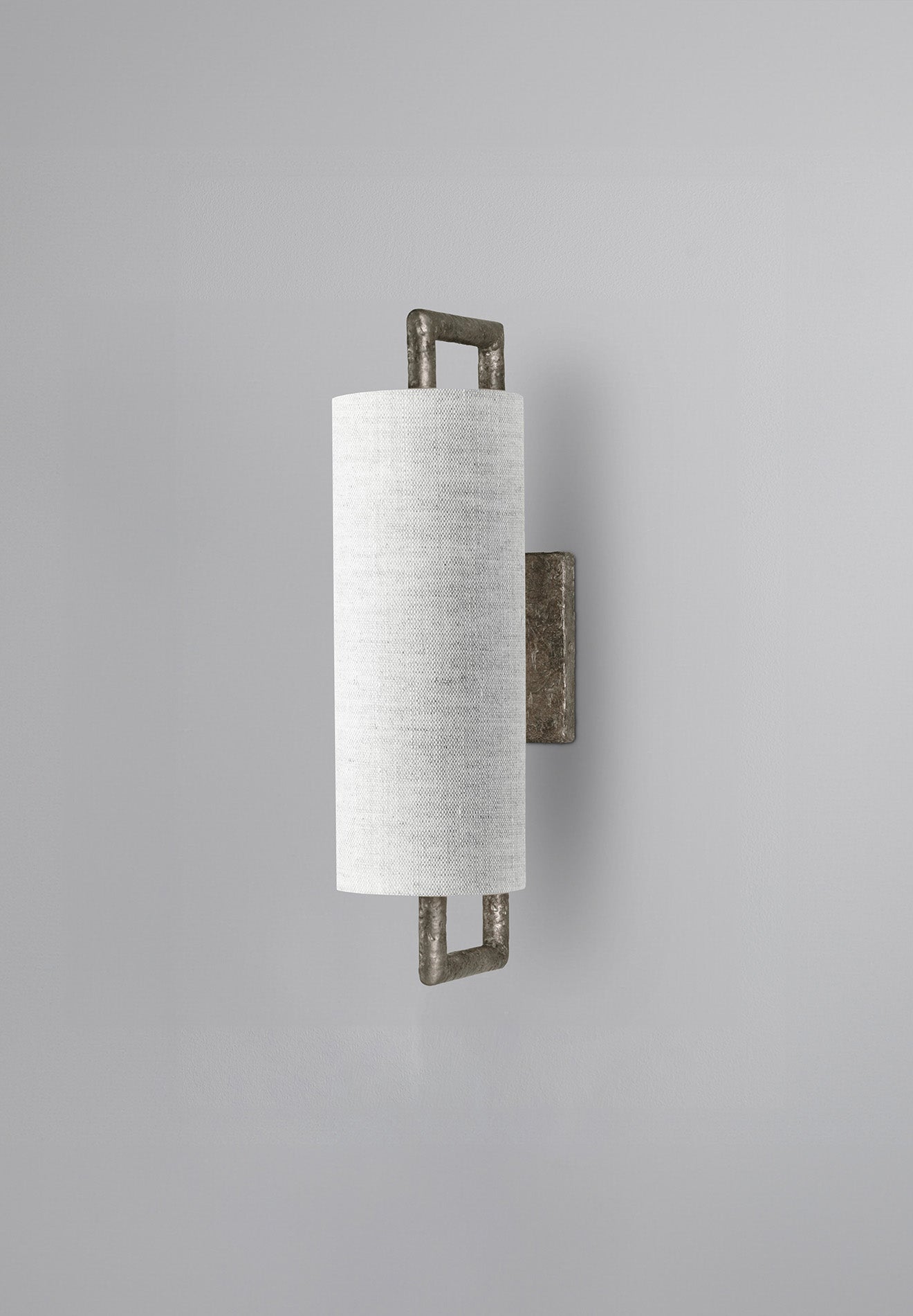 Burnt Silver shown with 5" Tall Cylinder in Natural Linen with Cream Card lining