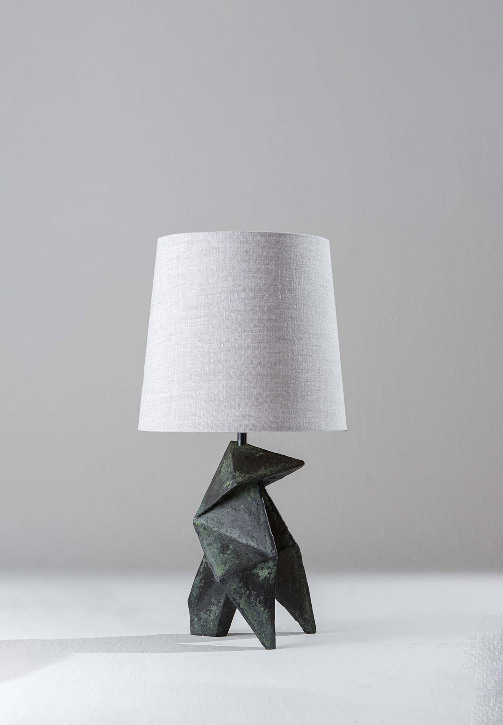 Verdigris shown with 11" Bongo in Natural Linen with Cream Card lining
