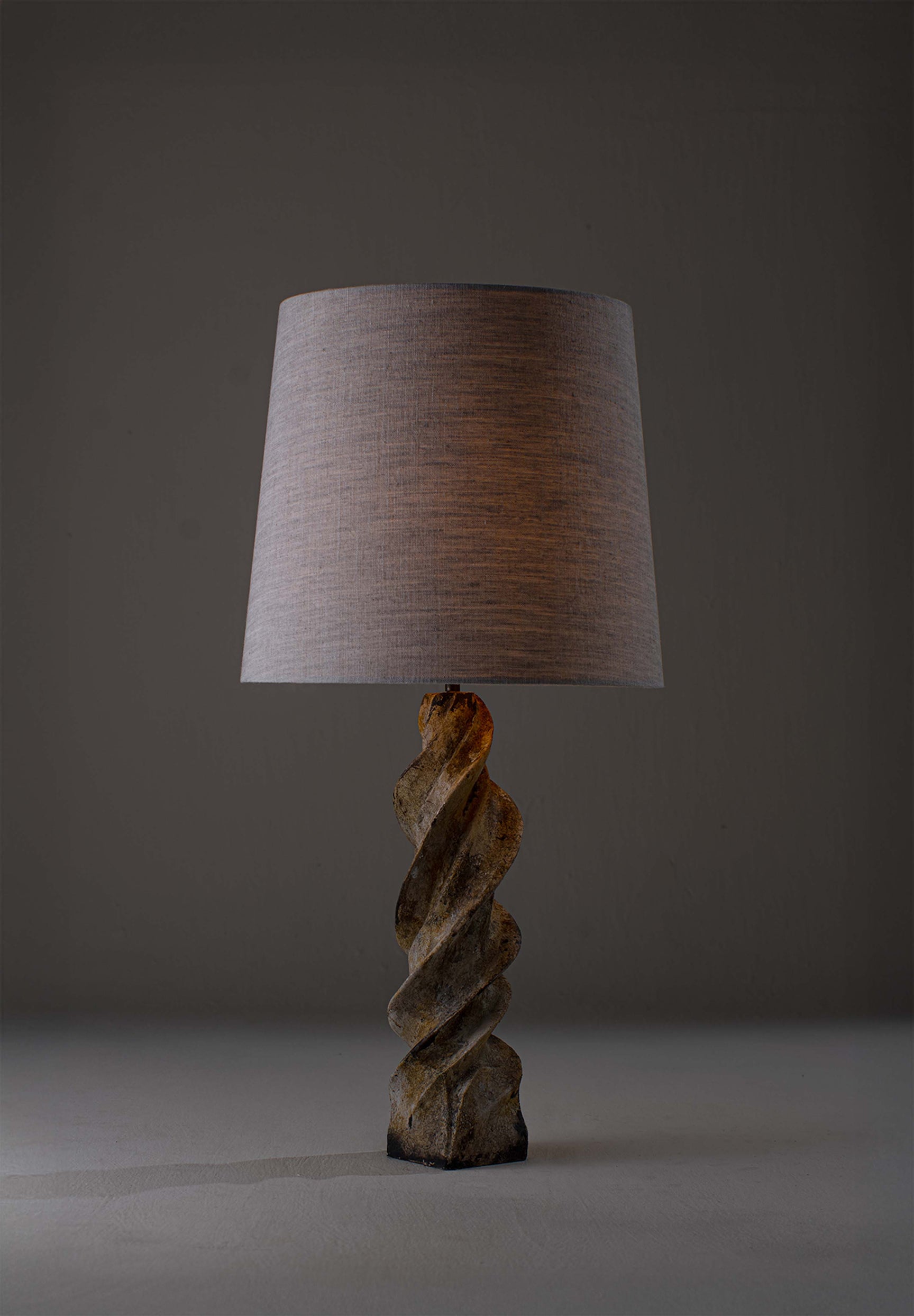 Burnt Stone shown with 14" Bongo in Natural Linen with Cream Card lining