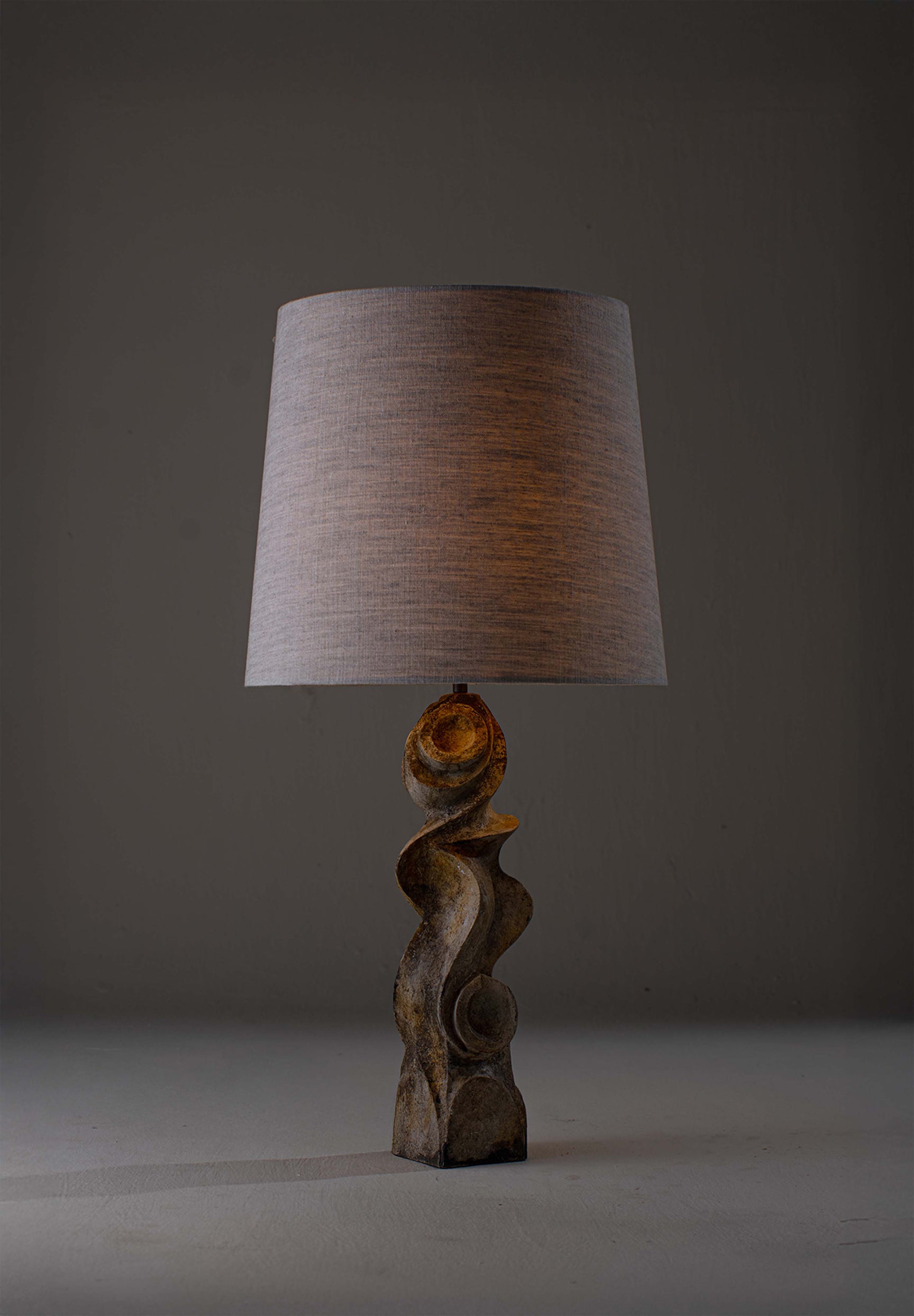 Burnt Stone shown with 14" Bongo in Natural Linen with Cream Card lining
