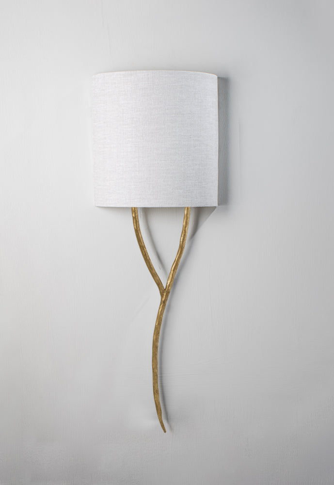 White Gold shown with 12" Yves Semi Cylinder in Natural Linen with cream card lining | Right