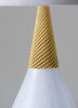 Pearl with Brass collar shown with 12" Fez in Natural Linen with Cream Card lining