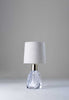 Clear with Aged Brass shown with 8" Bongo in Natural Linen with Cream Card lining
