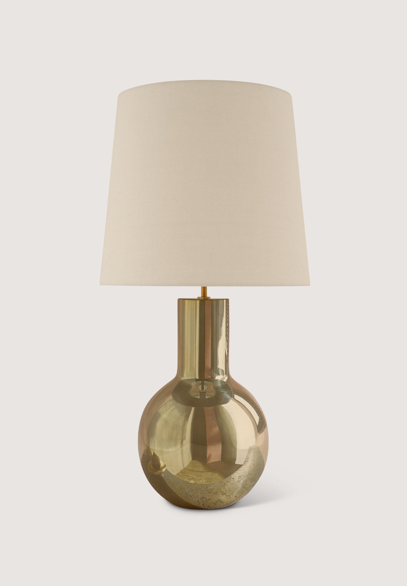 Polished Brass with 18" Bongo Chalk Linen with Cream Card lining