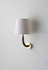 Dark Cane in Brass shown with 5.5" Fez in Natural Linen with Cream Card lining
