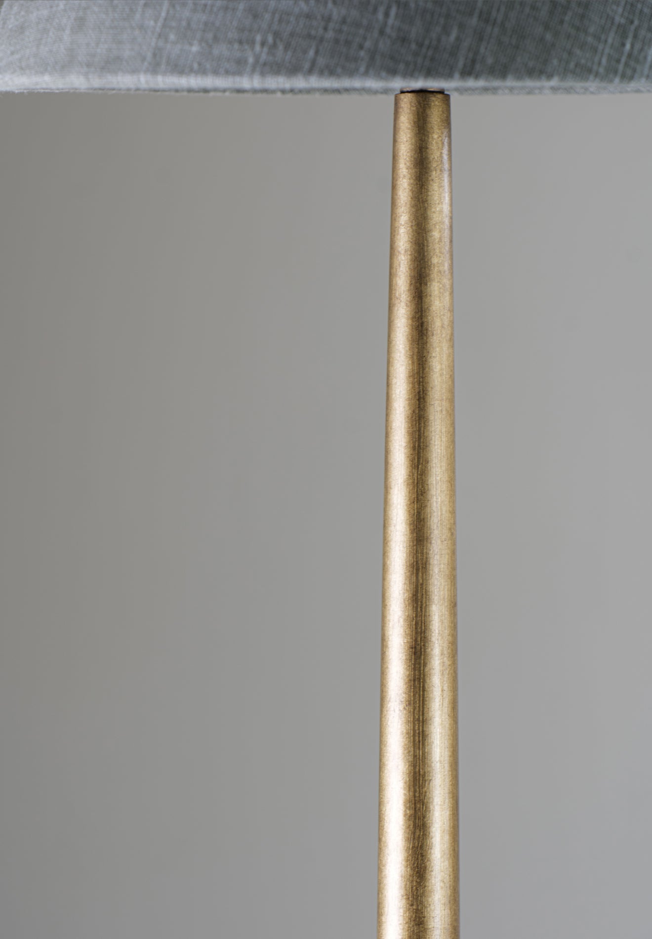 French Brass shown with 13" Daphne in Clove Linen with fabric lining